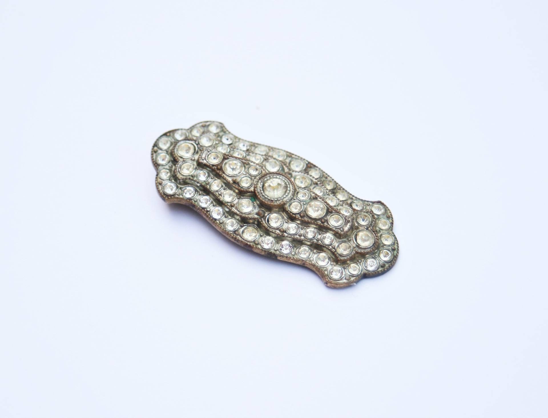 1930Er Jahre Art Deco Diamanten Kleiderclip Aus Vintage Messing & Kristallglas 1930Er Jahre Art Deco Diamanten Kleiderclip Aus Vintage Messing & Kristallglas von RetroroxJewellery