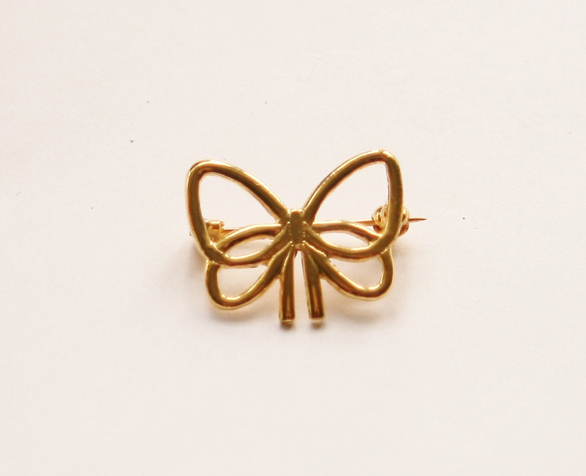 1990S Gold Schmetterling Brosche - Made in England 1990S Gold Schmetterling Brosche - Made in England von RetroroxJewellery