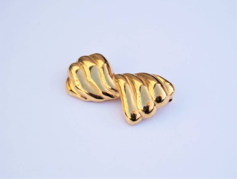 1990S Schleifen-Brosche Vergoldet Abstrakter Vintage Schmuck 1990S Schleifen-Brosche Vergoldet Abstrakter Vintage Schmuck von RetroroxJewellery