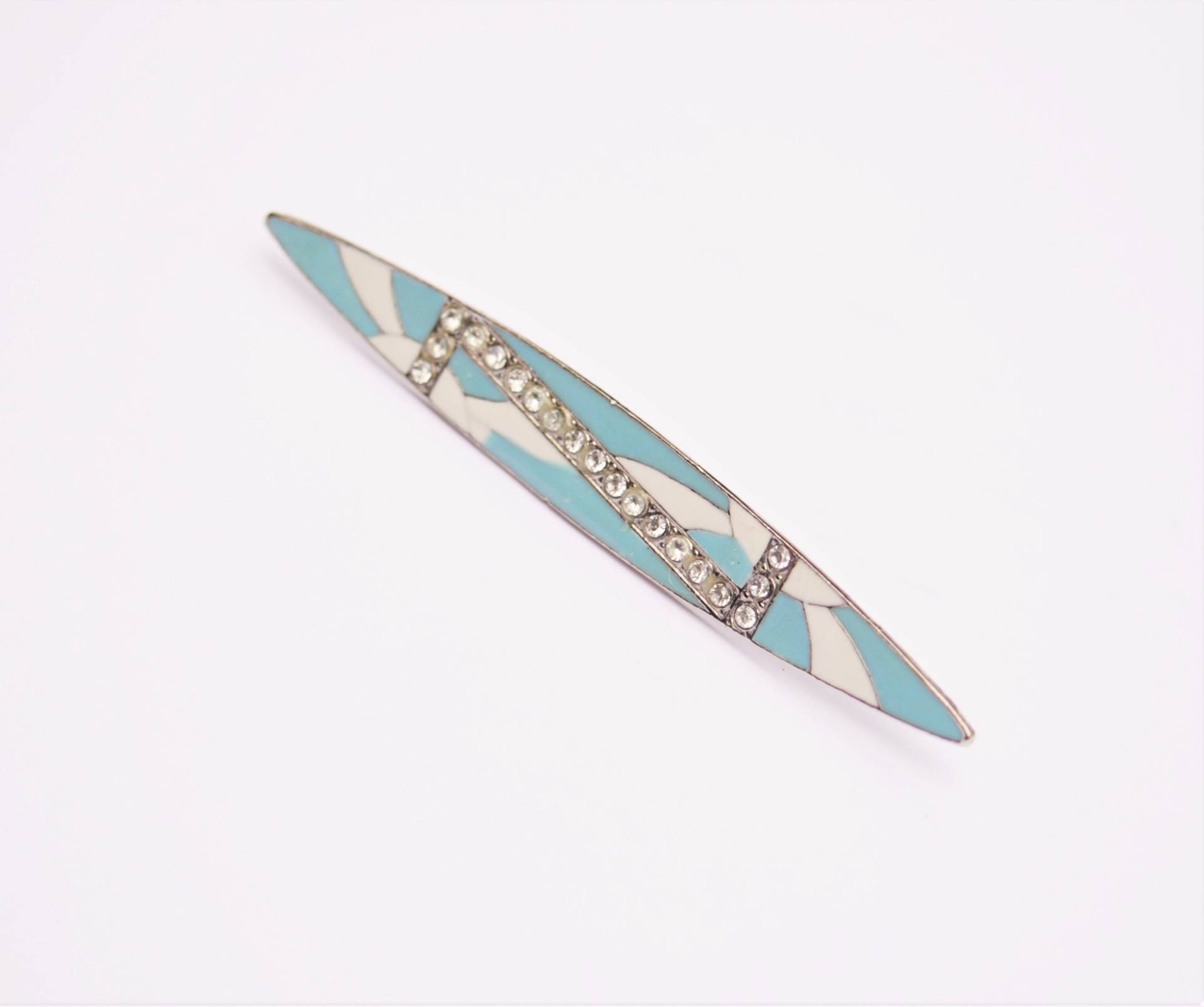 Art Deco Brosche Vintage Pastel Blaue Emaille Mit Swarovski Kristallen Art Deco Brosche Vintage Pastel Blaue Emaille Mit Swarovski Kristallen von RetroroxJewellery