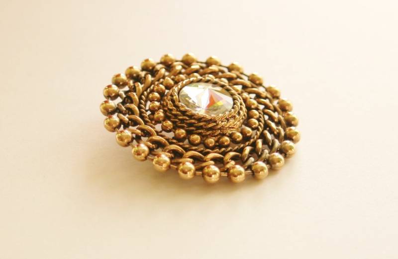 Vintage Swarovski Kristall Brosche Vergoldet 80Er Jahre Dmj Design von RetroroxJewellery