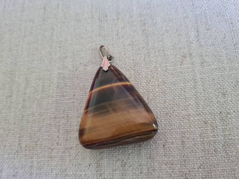 1 St. Kettenanhänger Tigerauge 835Er Silber 60Er von Retrospektiven