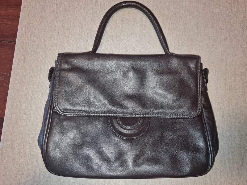 Handtasche Kunstleder Cypress Dunkelbraun 70Er Jahre von Retrospektiven