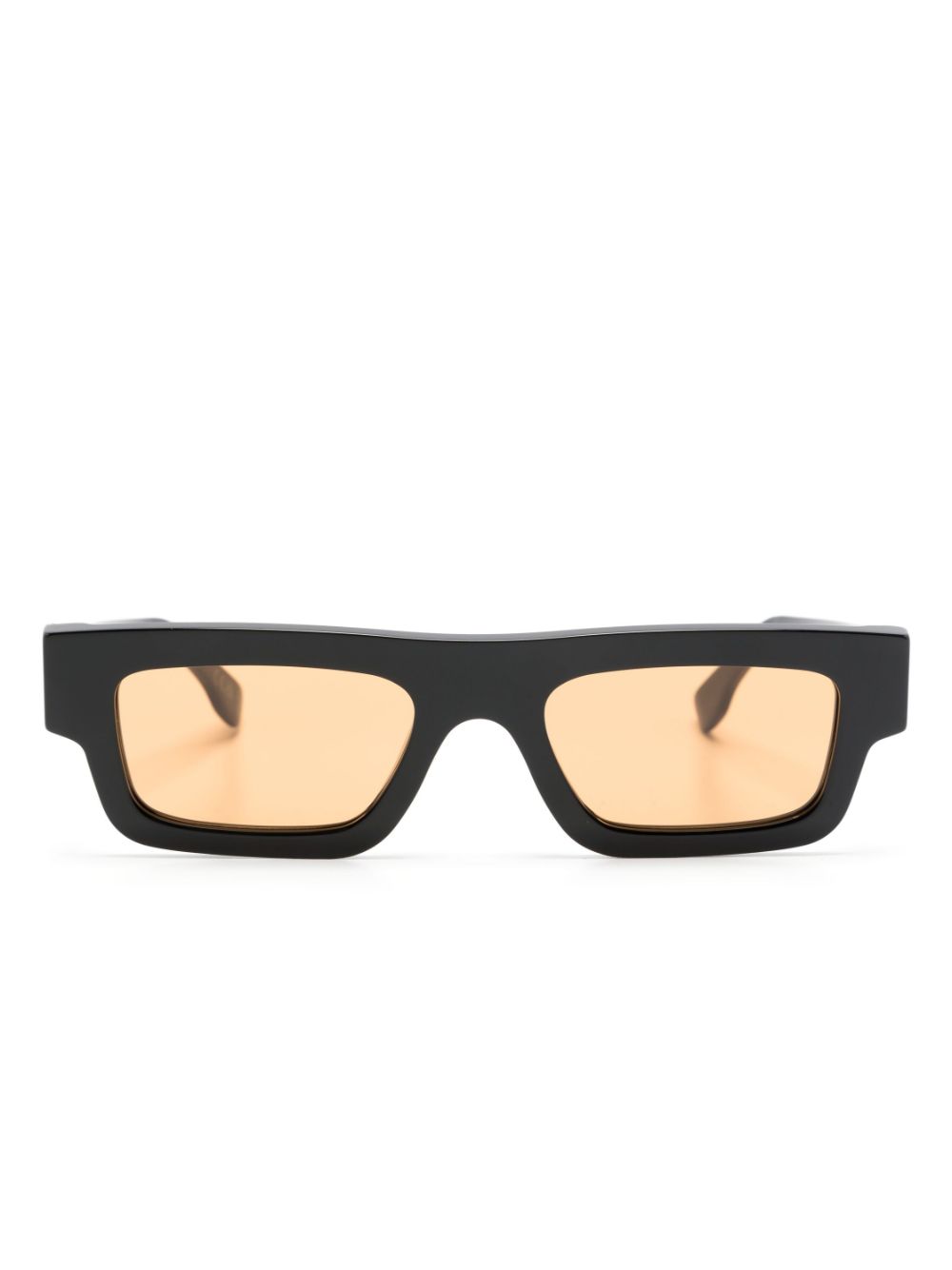 Retrosuperfuture Eckige Sonnenbrille mit Logo - Schwarz von Retrosuperfuture