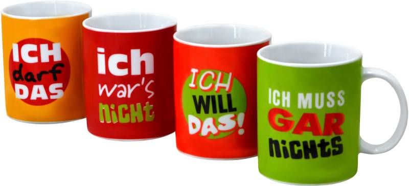 Retsch Arzberg Becher "Machosprüche" 4-teilig von Retsch Arzberg