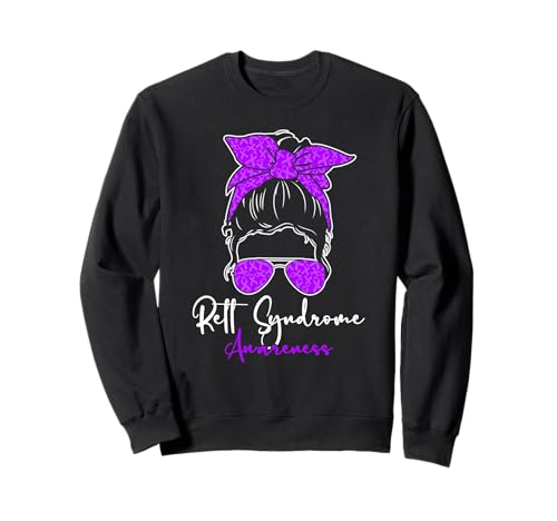 Rett Syndrom Awareness Messy Bun Hair Women Sweatshirt Rett Syndrom Awareness Messy Bun Hair Women Sweatshirt von Rett Syndrome Awareness Designs