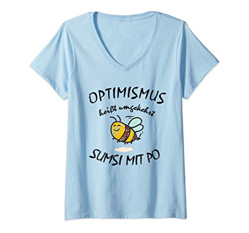 Damen Sumsi mit Po Optimismus Imker Hobby Bienen Bienenzüchter T-Shirt mit V-Ausschnitt von Rettet die Bienen Imker Biene Bienenzüchter Design
