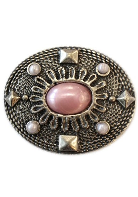 RETTUNGSRING by showroom 019 Gürtelschnalle Wechselschnalle "Oval Mit Rosa Stein" RETTUNGSRING by showroom 019 Gürtelschnalle Wechselschnalle "Oval Mit Rosa Stein" von Rettungsring By Showroom 019