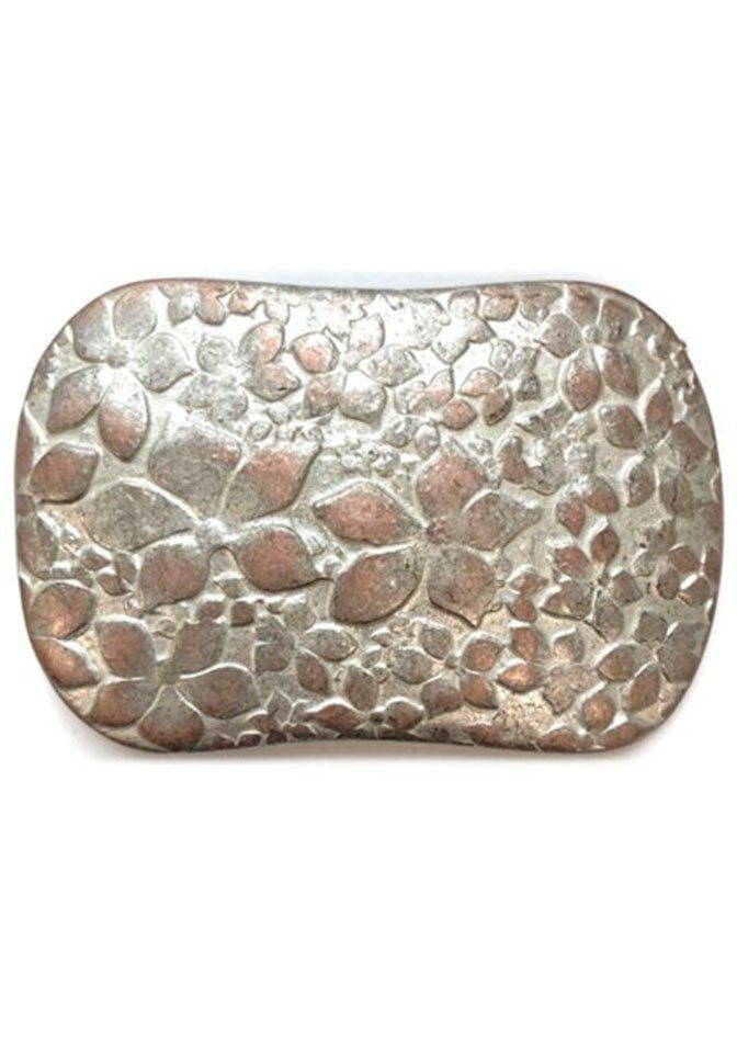 Rettungsring Gürtel Gürtelschnalle 3D Blume Grau Rosa von Rettungsring Gürtel