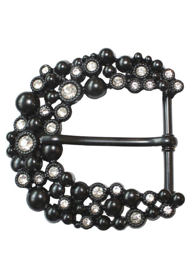 Rettungsring Gürtel Gürtelschnalle Wechselschnalle »Strass Dorn Schwarz« von Rettungsring Gürtel