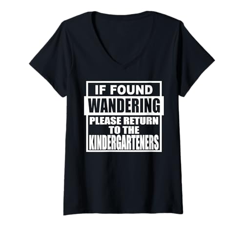 Damen Wenn Sie Sich Fragen, kehren Sie Bitte zu den Kindergartnern zurück T-Shirt mit V-Ausschnitt Damen Wenn Sie Sich Fragen, kehren Sie Bitte zu den Kindergartnern zurück T-Shirt mit V-Ausschnitt von Return To The Teacher & Funny Student Shopp
