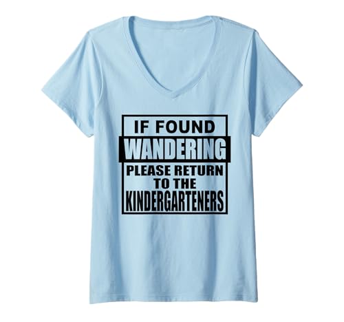 Damen Wenn Sie sich fragen, kehren Sie bitte zum Kindergärtnerspaß zurück T-Shirt mit V-Ausschnitt Damen Wenn Sie sich fragen, kehren Sie bitte zum Kindergärtnerspaß zurück T-Shirt mit V-Ausschnitt von Return To The Teacher & Funny Student Shopp