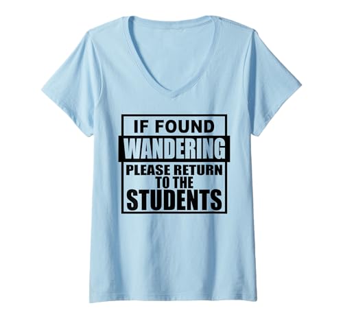 Damen Wenn Sie sich fragen, kehren Sie bitte zum Schulspaß der Schüler zurück T-Shirt mit V-Ausschnitt von Return To The Teacher & Funny Student Shopp