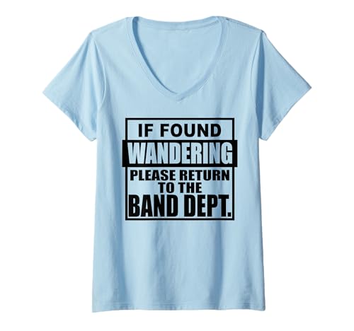 Damen Wenn Sie sich fragen, kehren Sie bitte zur Bandabteilung zurück T-Shirt mit V-Ausschnitt von Return To The Teacher & Funny Student Shopp