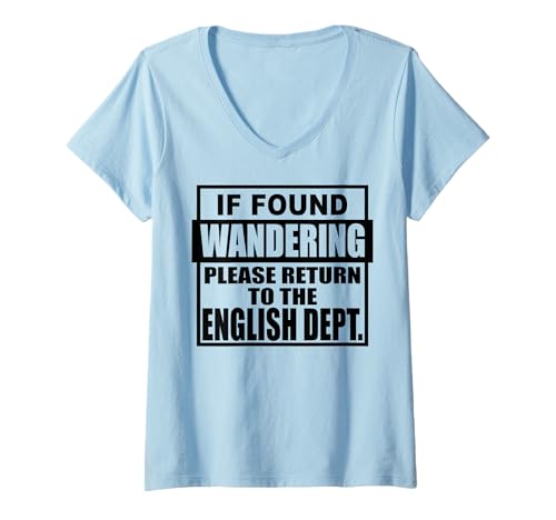 Damen Wenn Sie sich fragen, kehren Sie bitte zur englischen Abteilung zurück T-Shirt mit V-Ausschnitt Damen Wenn Sie sich fragen, kehren Sie bitte zur englischen Abteilung zurück T-Shirt mit V-Ausschnitt von Return To The Teacher & Funny Student Shopp