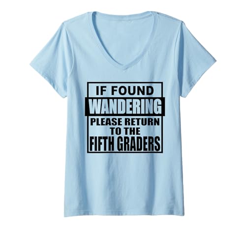 Damen Wenn Sie sich fragen, kehren Sie bitte zur fünften Klasse 5. 5 zurück T-Shirt mit V-Ausschnitt Damen Wenn Sie sich fragen, kehren Sie bitte zur fünften Klasse 5. 5 zurück T-Shirt mit V-Ausschnitt von Return To The Teacher & Funny Student Shopp