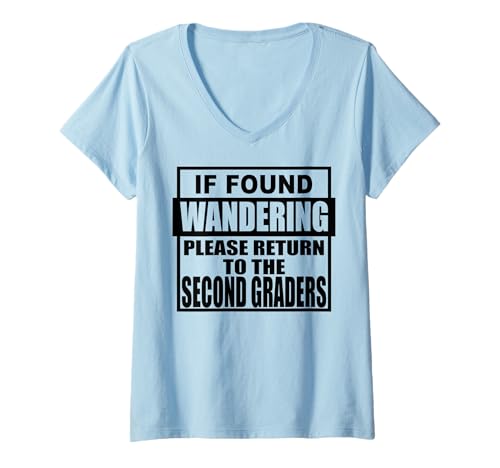Damen Wenn Sie sich fragen, kehren Sie bitte zur zweiten Klasse 2. 2 zurück T-Shirt mit V-Ausschnitt Damen Wenn Sie sich fragen, kehren Sie bitte zur zweiten Klasse 2. 2 zurück T-Shirt mit V-Ausschnitt von Return To The Teacher & Funny Student Shopp