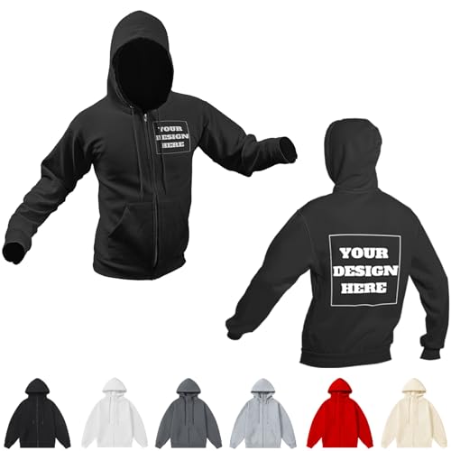 Reuhen Personalisierte Kapuzenjacke Sweatjacke Reißverschluss Hoodie mit Foto und Texte,Entwerfen Sie Ihr eigenes Kapuzen Sport Sweatshirt,Geschenke für Männer von Reuhen