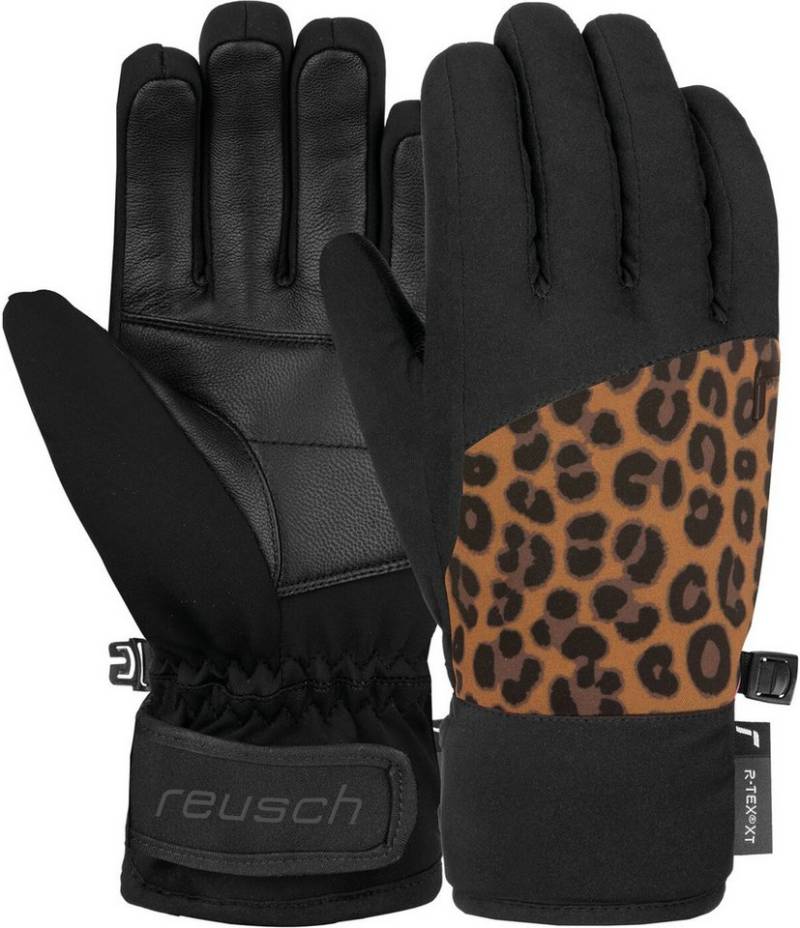 Reusch Skihandschuhe Reusch Beatrix R-TEX® XT Junior BLACK / BROWN LEOPARD von Reusch