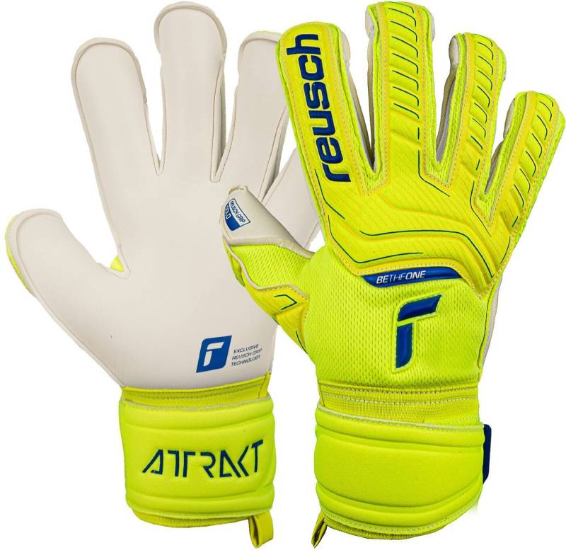Reusch Torwarthandschuhe Attrakt Gold Evolution Cut SAFETY YELLOW / DEEP BLUE / WHITE von Reusch