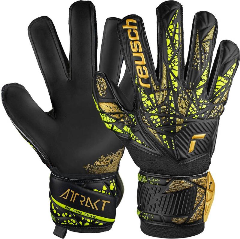Reusch Torwarthandschuhe Attrakt Infinity Finger Support BLACK / GOLD / YELLOW / BLACK von Reusch