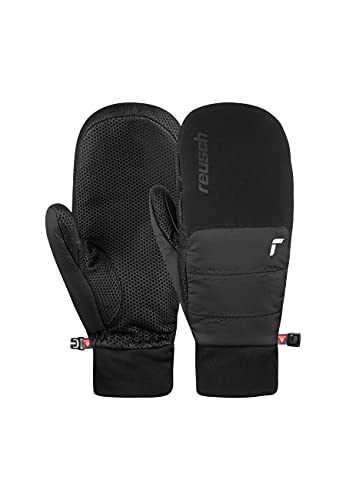 Reusch Unisex Kavik Smartphone-kompatibel Fäustling extra Warmer, winddichter und atmungsaktiver Winterhandschuh, schwarz/Silber, 9.5 von Reusch