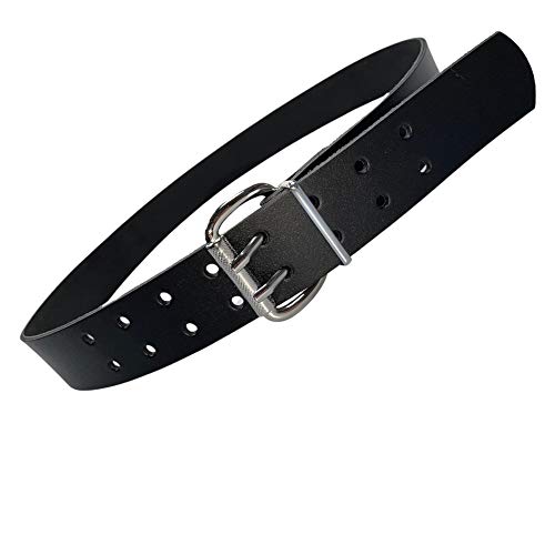 Reuschenbach Ledergürtel schwarz 40 mm mit Doppeldornschließe (Länge 145 cm/Bundweite 135 cm) von Reuschenbach