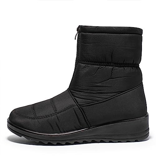 Reuvv Damen-Schneestiefel, klassische Schneestiefel, super warm, mit Fell gefüttert, wasserdichte Winterschuhe, rutschfeste Outdoor-Damenschuhe, knöchellange Winterschuhe von Reuvv