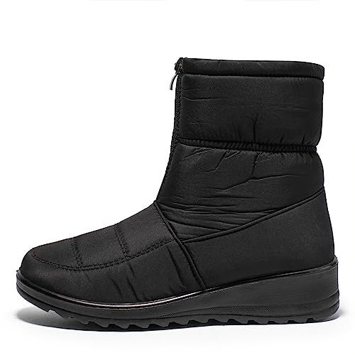 Reuvv Klassische Damen-Schneestiefel mit Fellfutter, warme, bequeme Stiefeletten, Winter-Regen-Schneestiefel, tägliche Essentials-Wanderschuhe von Reuvv