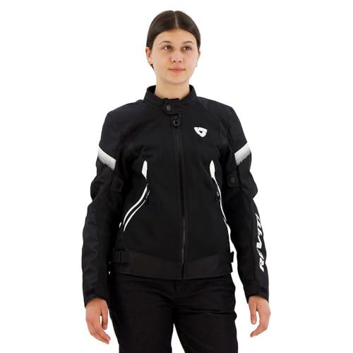 Revit Control Air H2O wasserdichte Damen Motorrad Textiljacke, schwarz/weiß, 42 von Rev'It