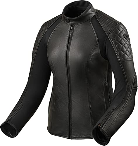 Revit Luna Damen Motorrad Lederjacke Schwarz 34 von Rev'it