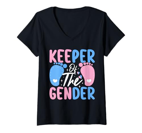 Damen Lustiges Baby-Enthüllungsdesign „Keeper of The Gender“ T-Shirt mit V-Ausschnitt Damen Lustiges Baby-Enthüllungsdesign „Keeper of The Gender“ T-Shirt mit V-Ausschnitt von Reveal Ready Apparel Co