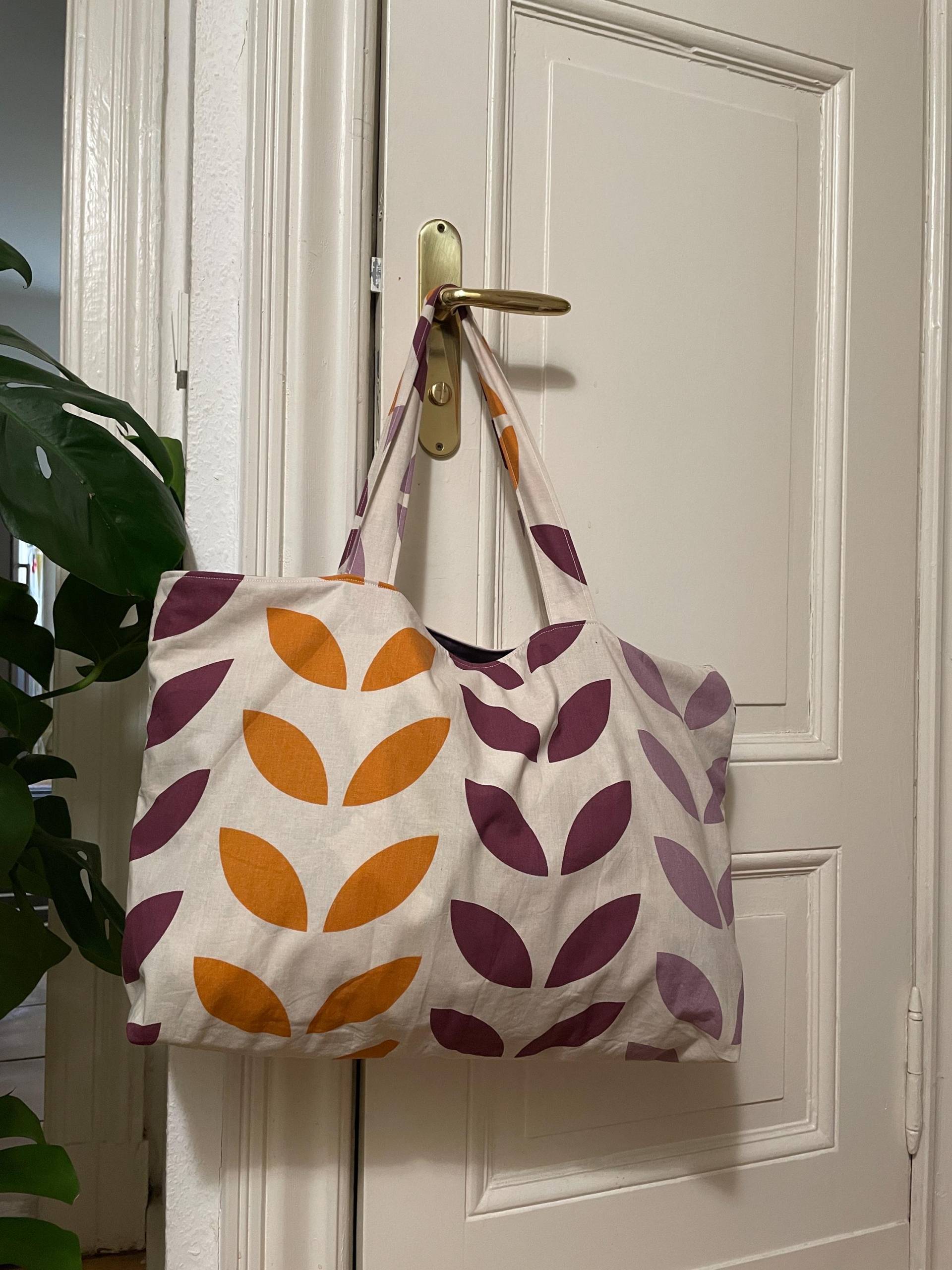 Upcycled 100% Baumwolle Einkaufstasche, Große Einkaufstasche Mit Reißverschlusstasche, Bunte Upcycled 100% Baumwolle Einkaufstasche, Große Einkaufstasche Mit Reißverschlusstasche, Bunte von RevelinReclaimed