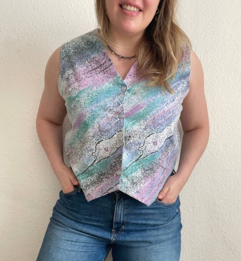 Upcycled Cotton Top Handgefertigte Weste Mit Knöpfen | xl von RevelinReclaimed