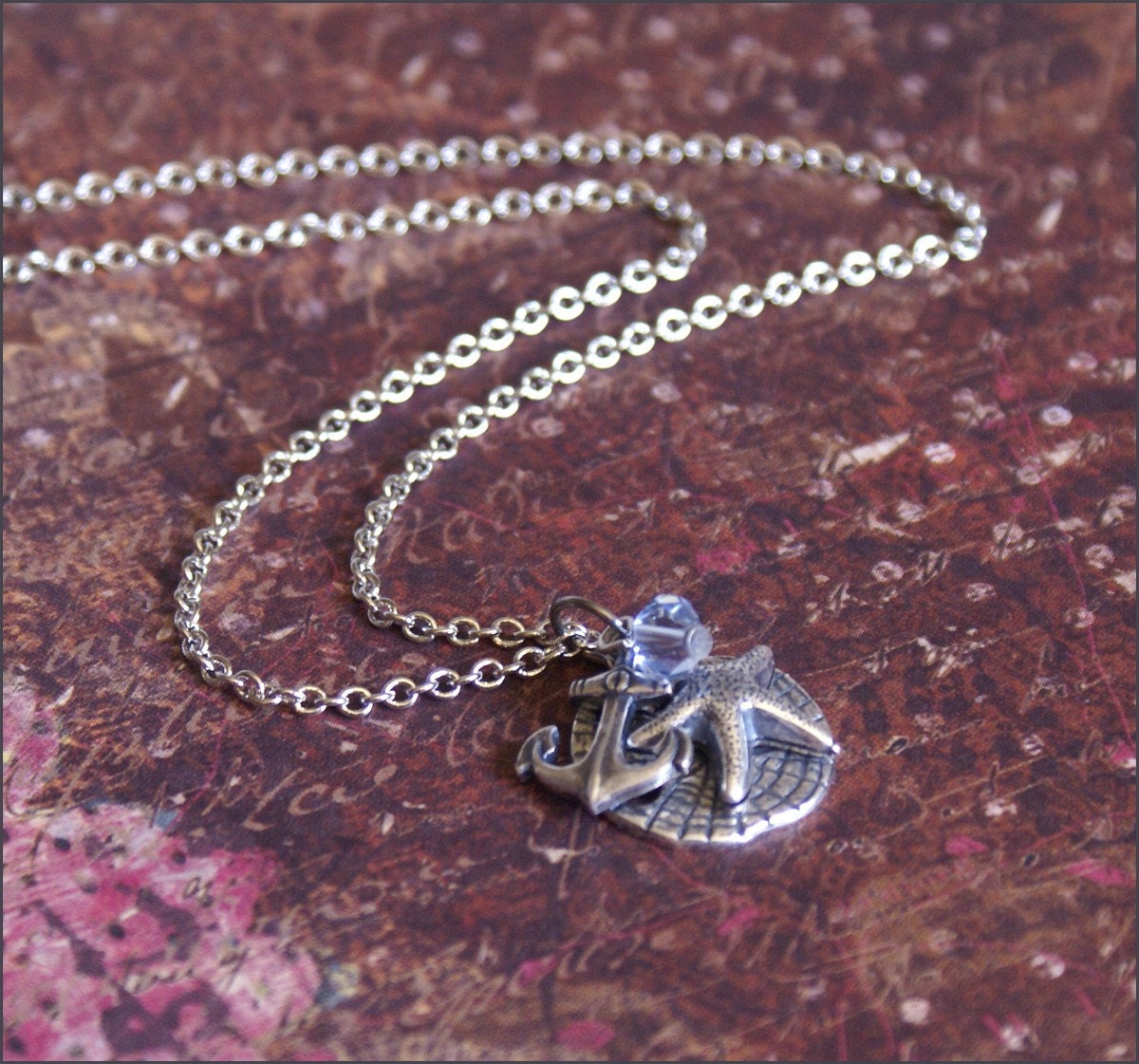 Anker-Halskette Strand-Hawaiian, Strand Hochzeit Schmuck-Swarovski Crystal Blue, Sanddollars, Sommer Halskette, Schöne Geschenk Für Sie Anker-Halskette Strand-Hawaiian, Strand Hochzeit Schmuck-Swarovski Crystal Blue, Sanddollars, Sommer Halskette, Schöne Geschenk Für Sie von RevelleRoseJewelry