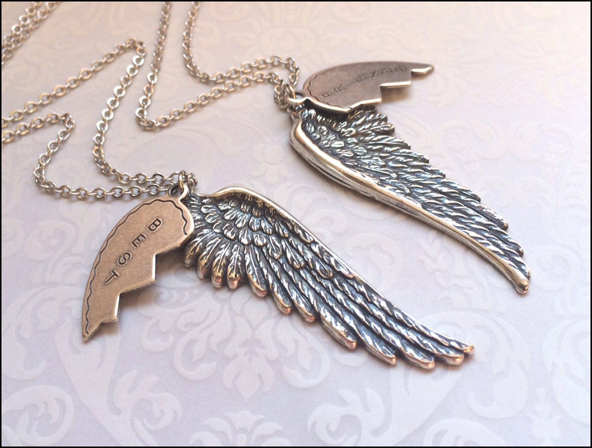 Beste Freunde Halskette -Freundschaftsschmuck-Silber Engel Flügel Set, Bff, Freund, Freundin Halskette, Soul Sisters, Perfektes Geschenk von RevelleRoseJewelry