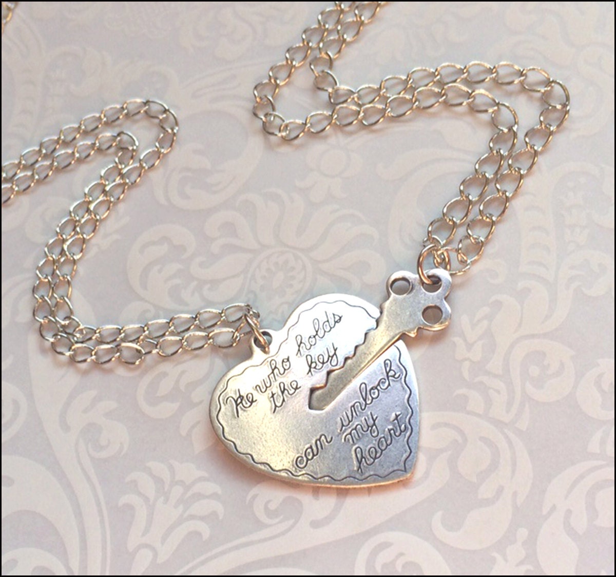 Schlüssel Zu Meinem Herzen Halskette ~ Paare Halskette, Freund/Freundin Schmuck, Er, Der Den Hält Halskette Set Schöne Kette Sein/ Ihrs Paar von RevelleRoseJewelry