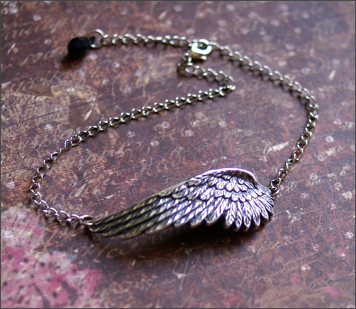 Silberflügel Anklet- Engelsflügel Anhänger Knöchel Armband - Herrlicher Detaillierter Silber Flügel Schmuck, Perfektes Geschenk Mutter von RevelleRoseJewelry