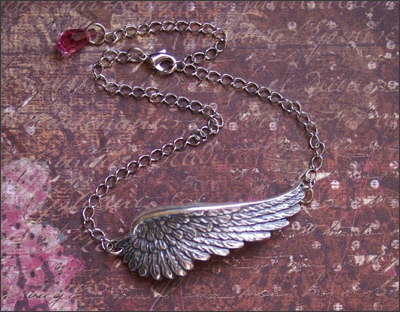 Silberne Flügel Fußkette-Angel Wing Silber Schmuck - Wunderschöne Detaillierte Anhänger W/Swarovski Crystal Perfekte Geschenk Mom, Freund von RevelleRoseJewelry