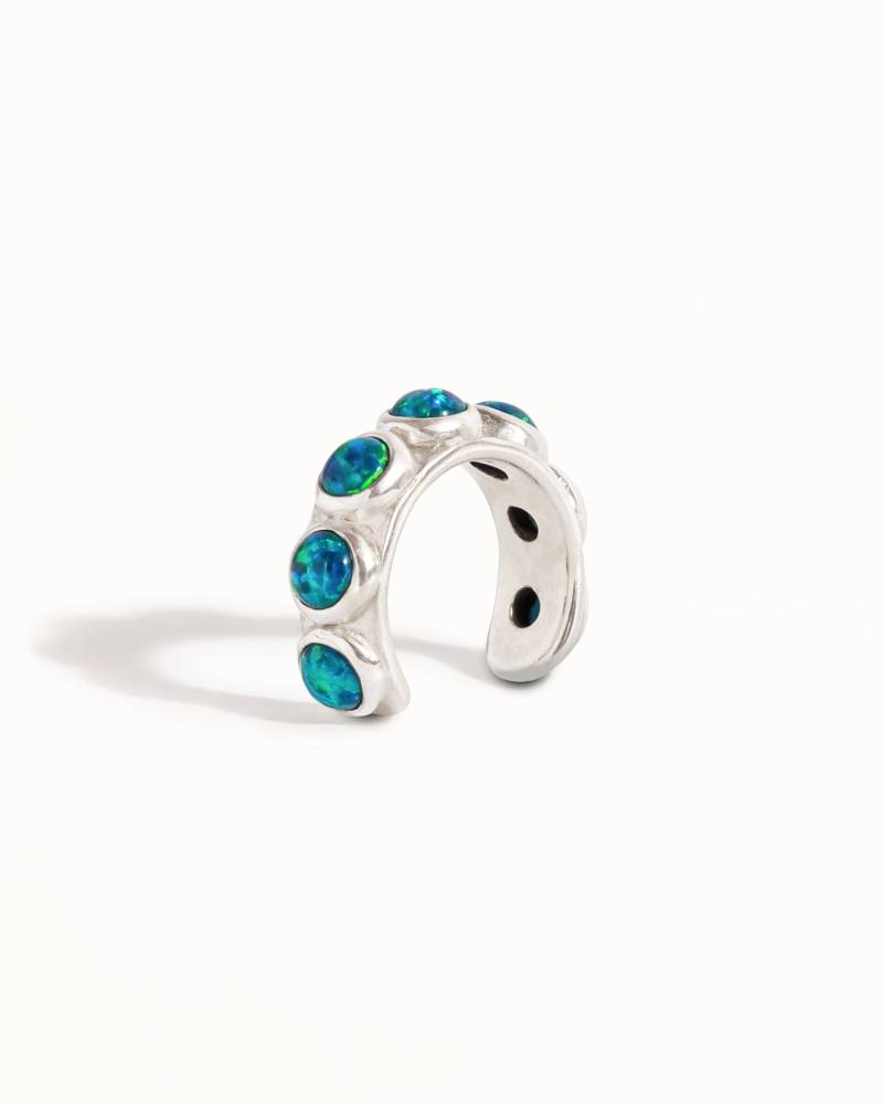 Sterling Silber Ohr Manschette Ohrring Hellblau Opal Steine Inlay Wickeln Ohrringe Moderne Schmuck Geschenk Für Sie - Ecu009 von Revelmy