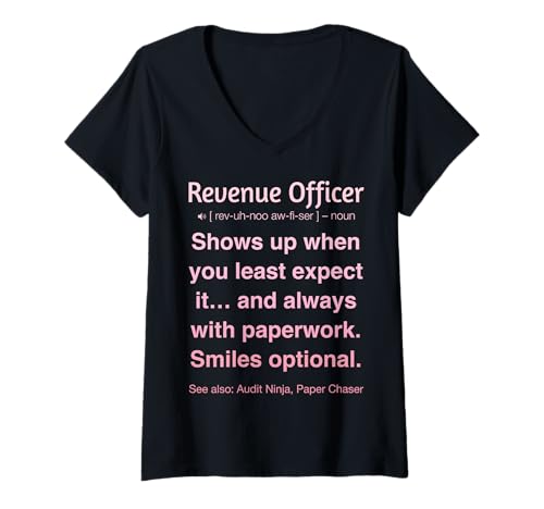 Damen Finanzbeauftragter T-Shirt mit V-Ausschnitt Damen Finanzbeauftragter T-Shirt mit V-Ausschnitt von Revenue Officer Tees & Gifts