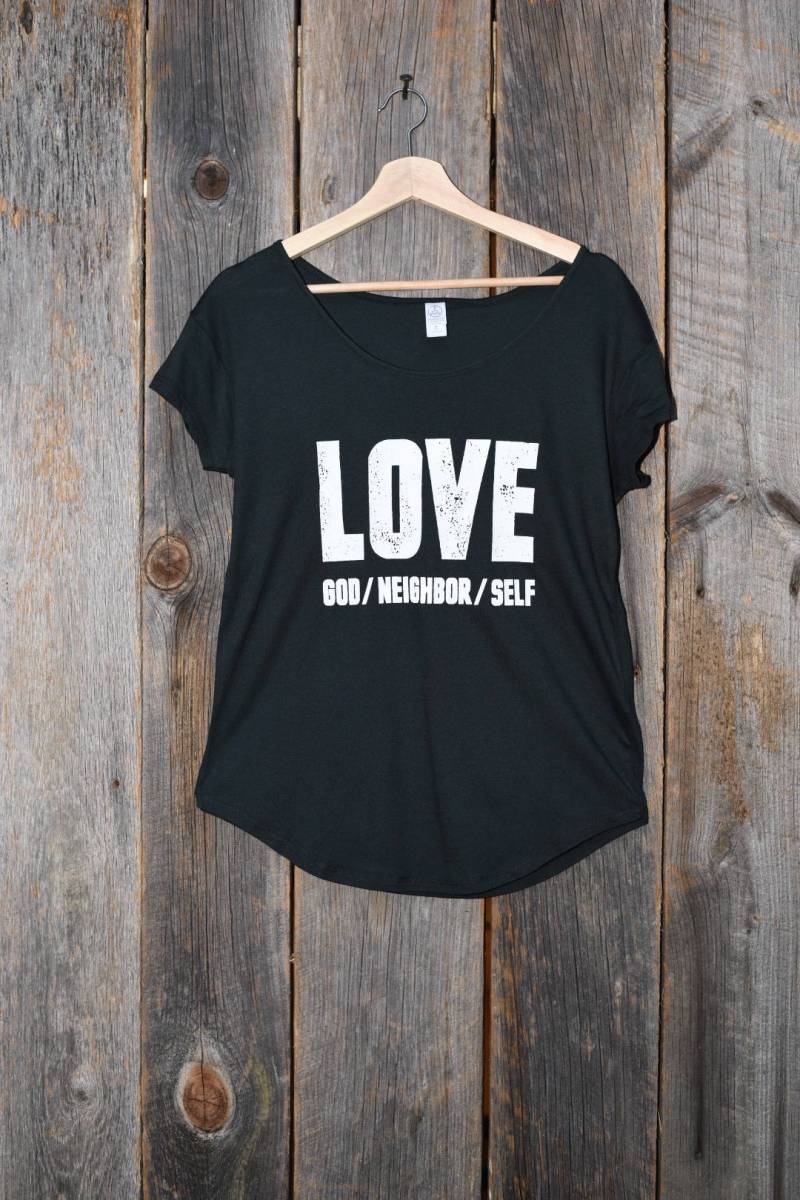 Liebe Gott Nachbar Selbst | Frauen T-Shirt von ReveryRoad