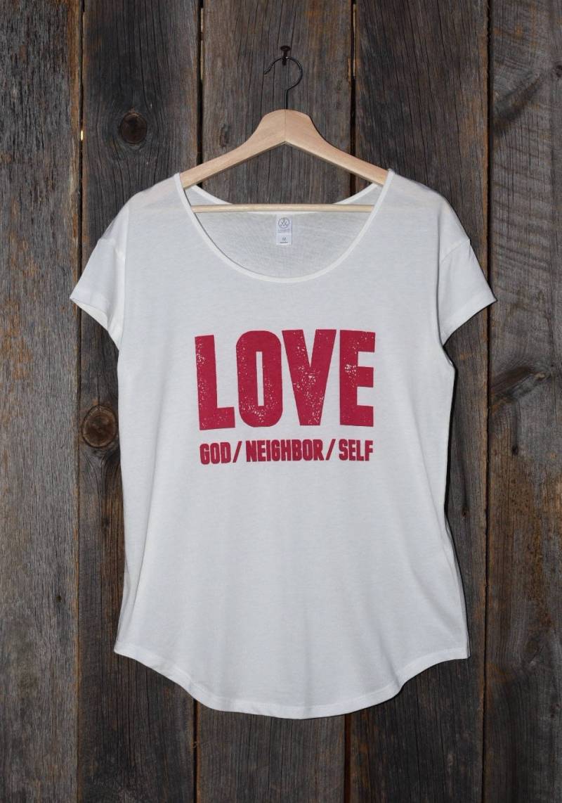 Liebe Gott Nachbar Selbst | Frauen T-Shirt von ReveryRoad