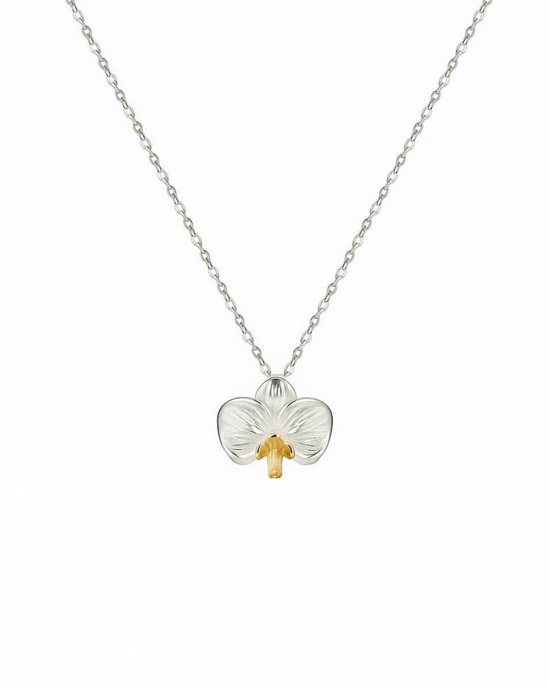 Halskette +Orchidee+ Aus Silber 925 & Vergoldet von Reveurjewel