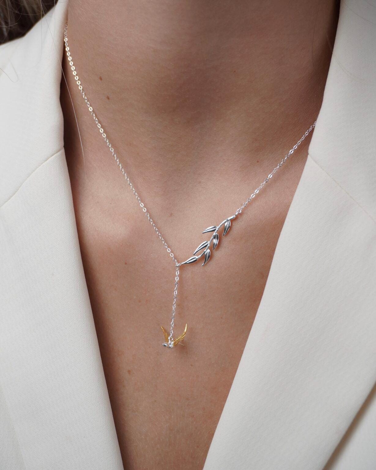 Halskette Vogel Aus Silber 925 & Vergoldet von Reveurjewel