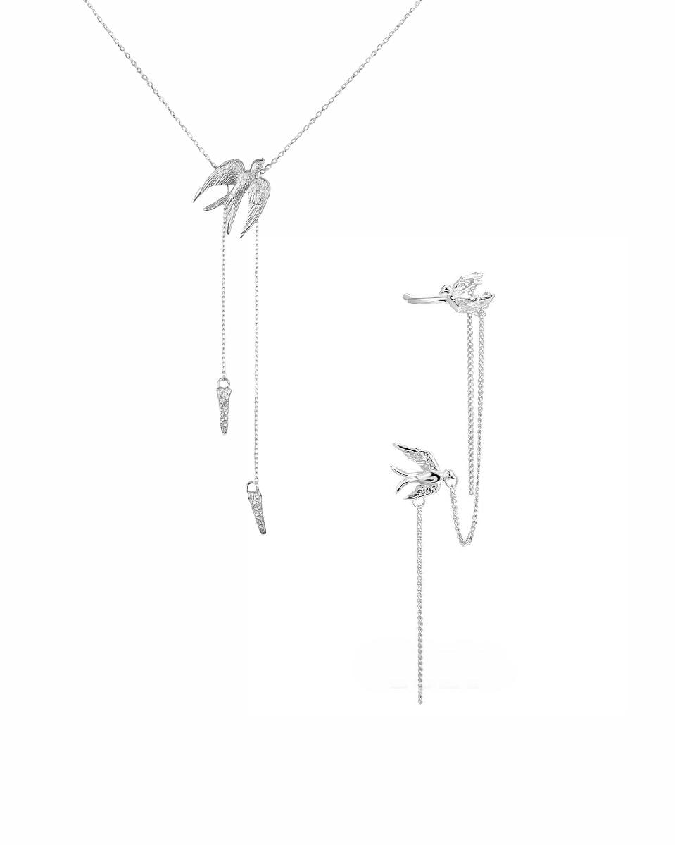 Silber 925 Set Vögelchen Mit Armreif von Reveurjewel