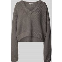 Review Cropped Strickpullover mit gerippten Abschlüssen in Graphit, Größe L Review Cropped Strickpullover mit gerippten Abschlüssen in Graphit, Größe L von Review