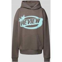 Review Hoodie mit Label-Print in Dunkelgrau, Größe XS von Review