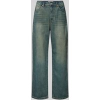 Review Jeans mit weitem Bein im Used-Look in Dunkelblau, Größe 27 von Review