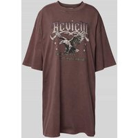 Review Oversized T-Shirt-Kleid in Minilänge Modell 'ROCK' in Dunkelbraun, Größe S von Review
